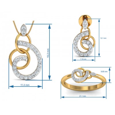Chakrika Diamond Pendant Set